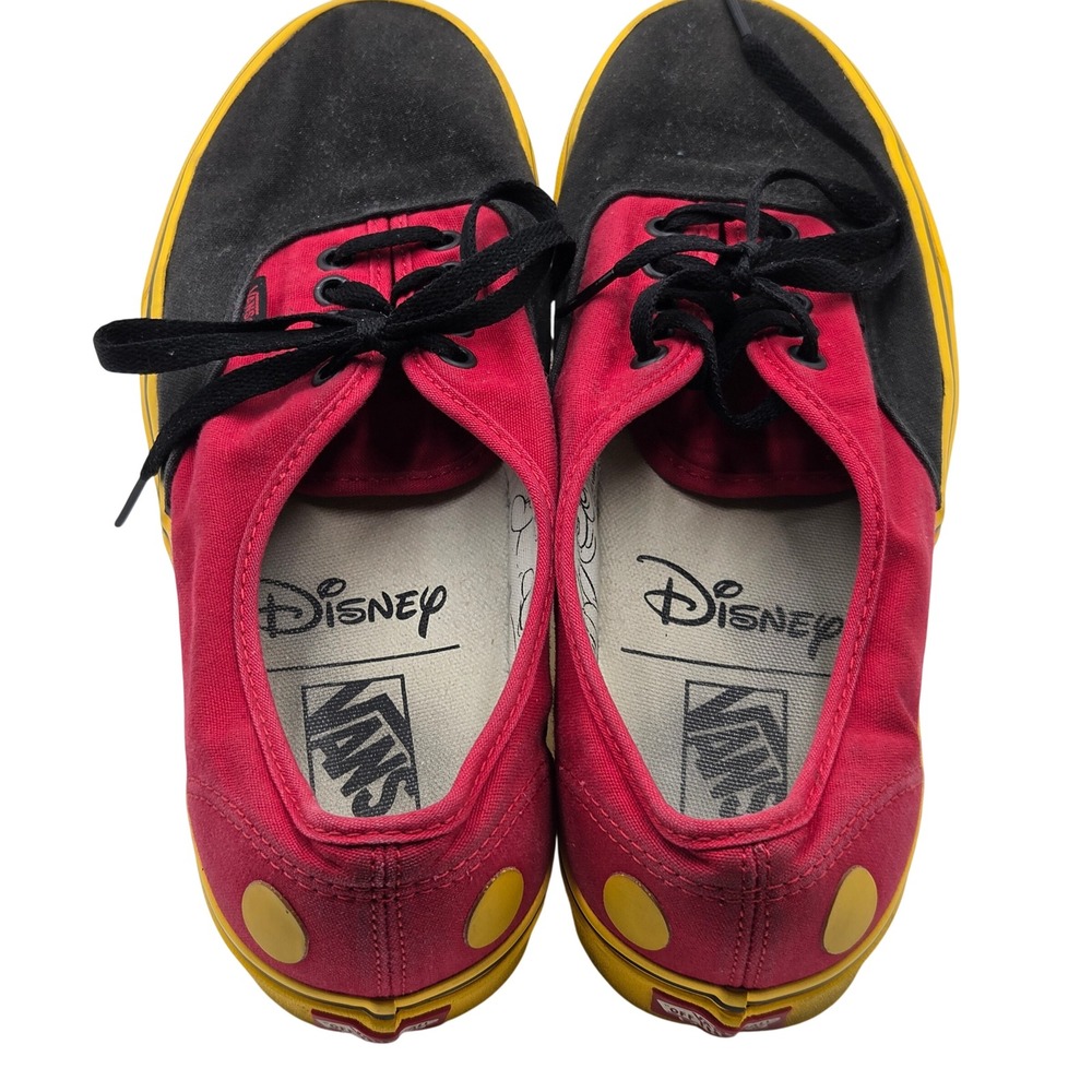 Vans Disney Mickey Mouse Shoes Mens 10.5 Womens 12 Red Black Yellow Low Top